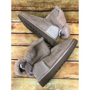 UGG Tan Mini Bailey Bow II 1092972 Ankle Boots Womens 6/37 (j8b)